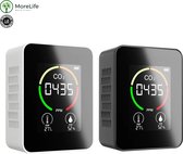 MoreLife CO2 Meter | Digitale Meter | CO2 Meter met Lcd-scherm |Luchtkwaliteit meten | Draagbare CO2 Meter | Luchtkwaliteitsmeter | | Co2 meter binnen | co2 Meter Horeca | co Melder| co2 mete