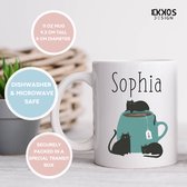 Cat mug with a Name - Customized mokken en bekers - mokken met tekst - mokken - bekers - cadeautje - cadeau voor vrouw - cadeau vor man - keramiek servies - cadeautje voor haar - cadeautje vo