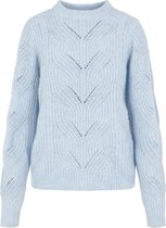 Pieces PCNELLY LS O-NECK KNIT KAC BFD Kentucky Blue Dames Trui - Maat S
