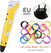 LuxuryLiving - 3d pen Starterspakket - inclusief Vullingen - 100 Meter Filament - geel