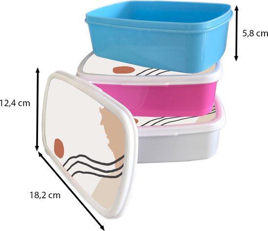 Broodtrommel Roze - Lunchbox - Brooddoos - Zomer - Abstract - Zwart - Oranje - 18x12x6 cm - Kinderen - Meisje