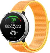 Nylon Smartwatch bandje - Geschikt voor  Polar Unite nylon band - lichtgeel - Strap-it Horlogeband / Polsband / Armband