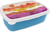Broodtrommel Blauw - Lunchbox - Brooddoos - Lesbian - Pride - Marmer - 18x12x6 cm - Kinderen - Jongen