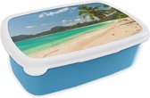 Broodtrommel Blauw - Lunchbox - Brooddoos - Tropisch - Water - Blauw - 18x12x6 cm - Kinderen - Jongen