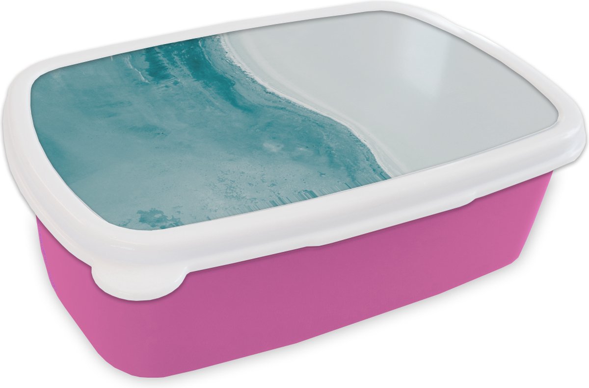 Broodtrommel Roze - Lunchbox - Brooddoos - Strand - Water - Australië - 18x12x6 cm - Kinderen - Meisje