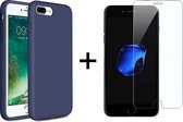 iPhone 6 plus hoesje donker blauw - Apple iPhone 6s plus hoesje blauw siliconen case - hoesje iPhone 6 plus - hoesje iPhone 6s plus hoesjes cover hoes - 1x iPhone 6 Plus/6S Plus Sc