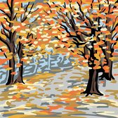 Plaid - Let's paint - Peinture par numéro - 35cm x 35cm - Paysage d'automne