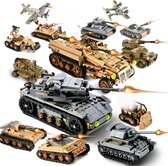 Leger Bruin - 8 in 2 Bouwstenen Set - Leger Militair - Tanks - 1060 Blokjes - Constructie Speelgoed - Alternatief voor lego