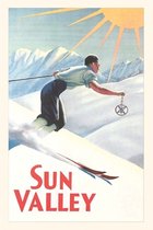 Pocket Sized - Found Image Press Journals- Vintage Journal Travel Poster for Sun Valley, Idaho