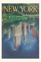 Pocket Sized - Found Image Press Journals- Vintage Journal Art Deco Poster, Central Park Scene, New York City