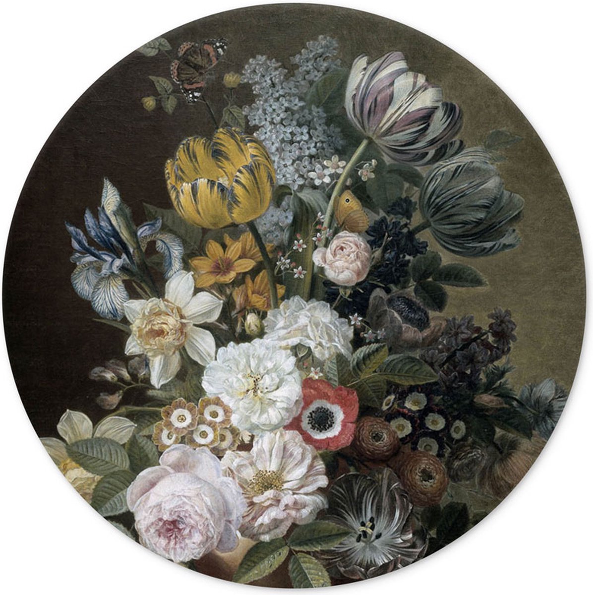 Muurcirkel Bloemstilleven Eelke Jelles Eelkema 60cm - rond schilderij - wandcirkel