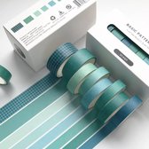 Decoratietape - set van 8 - Geweldige kleuren - Washi tape - Ocean