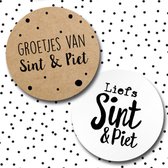 30x Sinterklaas Stickers | SINT & PIET | Stickers / Cadeaustickers | 35 mm | 2 soorten