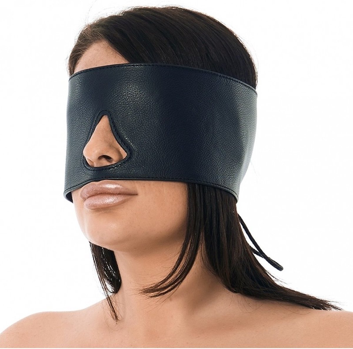 Goedkoopste Bondage Play - leren blinddoek - zwart