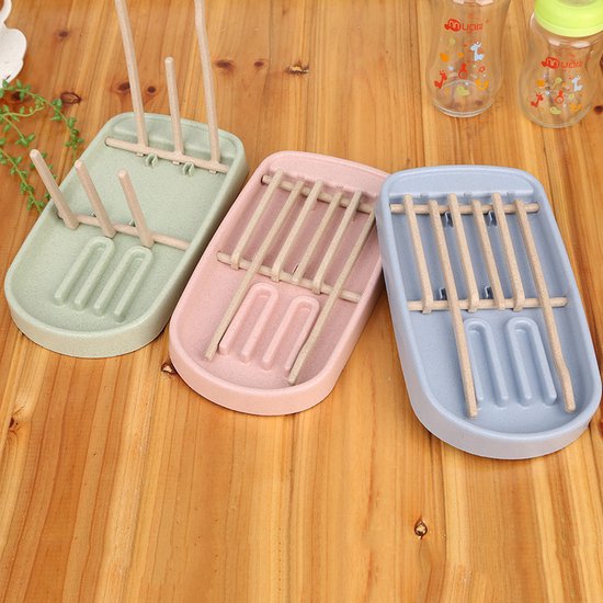 HOGA - Baby Flessenrek - Afdruiprek - Flessendroogrek baby - Babyflessen - Blauw van Hoga — afbeelding 3