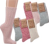 3-Pack Socke - "Noorse Sok" - Wollen Sokken - Thermo - Warme - 1 bundel met 3 paar - Maat 35-38 - Kleurenmix