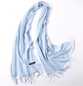 Kwaliteit warm Sjaal Licht blauw - Light Blue Cashmere Scarf - Shawl - Kasjmir - Herfst en Winter - Licht blauw