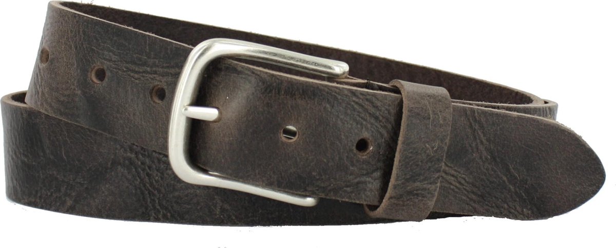 Leren Riem Dames/Heren | 4cm breed | Riemmaat: 85cm (totale lengte: 100cm) | 100% echt leer | Kleur: bruin | Nikkelvrije gesp