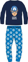 Avengers Captain America Kinder Pyjama- Huispak Jongens Coral Fleece Maat 104/110 Blauw