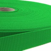 10 meter Tassenband / Parachuteband - 25mm breed - Groen - Polypropyleen - 1,5mm dik