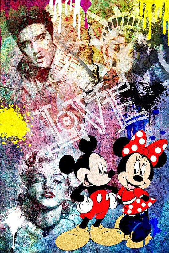 Mickey mouse pop art - Fotokunst op Plexiglas - Incl. blind ophangsysteem en 5 jaar garantie