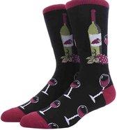 Winkrs - Wijn sokken - Grappige sokken met wijnglazen, druiven en flessen - Maat 39-44