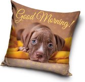 Hond, Good Morning! Sierkussens - Kussen - 40 x 40 inclusief vulling - Kussen van Polyester - KledingDroom®