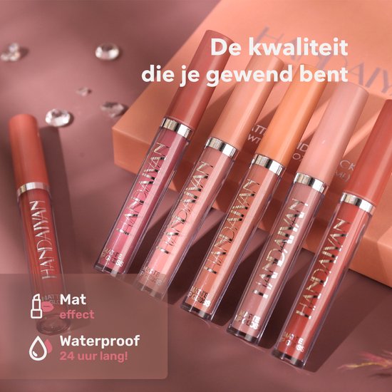 Handaiyan Liquid Lipstick Set A - Set de 6 - Rouge à lèvres mat -  Imperméable -... | bol