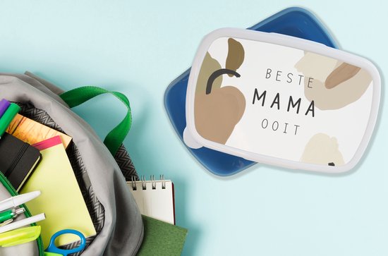 Lunch box Blauw - Lunch box - Boîte à pain - Proverbes - Best mom ever - Citations - Maman - 18x12x6 cm - Enfants - Garçon