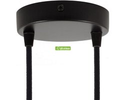 LEDatHOME - Cilindrische metalen 2-gats plafondkap – Zwart