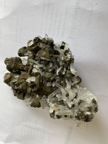 Pyriet met bergkristal punten - Pyriet - Uniek - Edelsteen - Bergkristal