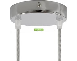 LEDatHOME - Cilindrische metalen 2-gats plafondkap – Chroom