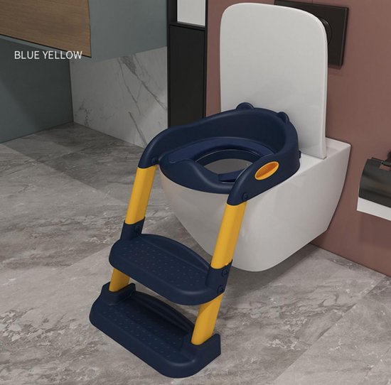 Réducteur de Toilette, Rehausseur WC Enfant Siège de Toilette,Marche Pieds  Enfant 2 Marches Antidéparant pour Apprentissage de la Propreté. (Bleu)