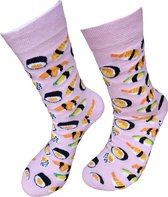 Verjaardag cadeautje voor hem en haar - Sokken - Sushi Sokken - Leuke sokken - Vrolijke sokken - Luckyday Socks - Sokken met tekst - Aparte Sokken - Socks waar je Happy van wordt -