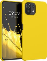 kwmobile telefoonhoesje voor Xiaomi 11 Lite (5G) NE / Mi 11 Lite (5G) - Hoesje met siliconen coating - Smartphone case in stralend geel