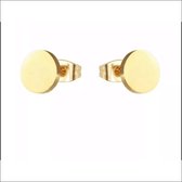 Aramat jewels ® - Ronde oorbellen goudkleurig chirurgisch staal 10mm unisex