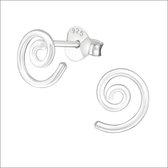 Aramat jewels ® - Ronde zilveren oorbellen spiraal 925 zilver 8mm