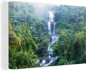 Canvas schilderij 180x120 cm - Wanddecoratie Watervallen in Indonesië - Muurdecoratie woonkamer - Slaapkamer decoratie - Kamer accessoires - Schilderijen