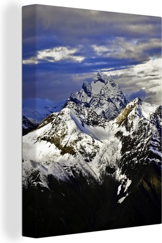 Canvas schilderij 120x160 cm - Wanddecoratie Luchtfoto van de Kailash berg bij China - Muurdecoratie woonkamer - Slaapkamer decoratie - Kamer accessoires - Schilderijen