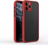 Smokey Transparant iPhone Hoesje - iPhone 7 Hoesje - iPhone 8 Hoesje - iPhone SE(2020) Hoesje - Hoesje voor Apple iPhone 7/8/SE2 - Telefoonhoesje 7/8/SE(2020) - Siliconen Hoesje - Rood - Luxe