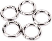 O-ring met veersluiting - 10mm - Zilver - 5 stuks