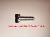 BOUT UNC - 1/4" X 3/4" INCH - 20 GANGEN - AMERIKAANS - 10 STUKS - GRADE 5 (8.8 STERKTE) ZESKANT