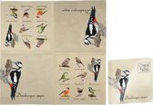 60x Papieren servetten met vogels print 33 x 33 cm - Tafeldecoratie wegwerp servetjes