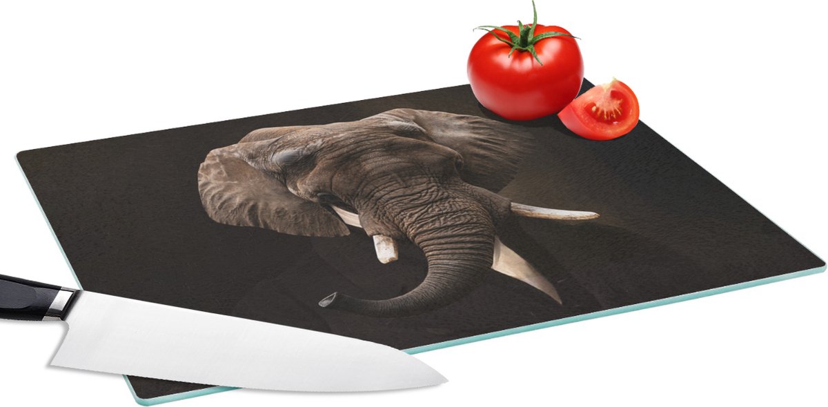 Glazen Snijplank - 39x28 - Olifant - Schilderij - Oude meesters - Snijplanken Glas