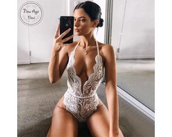 Bodystocking - Sexy lingerie - Bodysuit - Sexy body - Wit - Lace - Kant - Lingerie