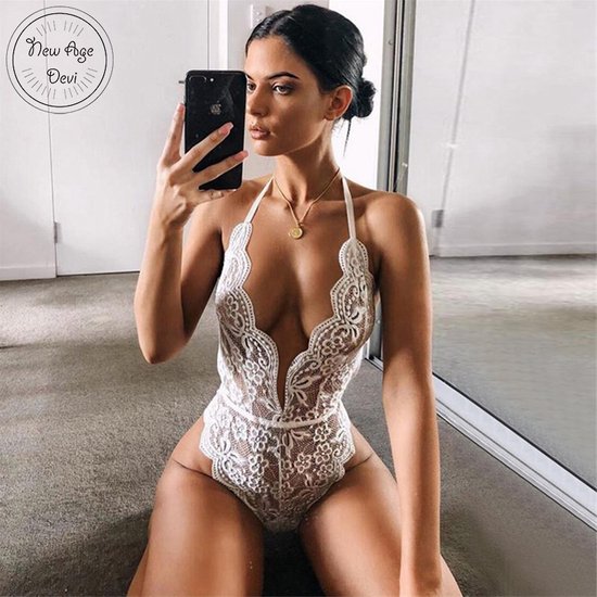 Bodystocking - Sexy lingerie - Bodysuit - Sexy body - Wit - Lace - Kant -  Lingerie | bol.com