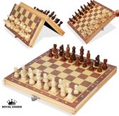 ROYAL GOODS Internationaal schaakbord - Schaken - Schaakspel - Schaakset - Houten schaakbord met schaakstukken - Chess board - Chess - Chess set