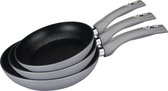 Herenthal Chef - Koekenpannenset - Ø 20, Ø 24 en Ø 28 cm - Keramisch - Inductie - Zilver