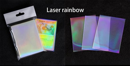 Thumbnail van een extra afbeelding van het spel acid & pvc vrije kaart sleeves | card sleeves | holographic laser rainbow | 50 stuks | 56mm x 87mm