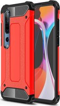 Mobigear Hoesje geschikt voor Xiaomi Mi 10 Telefoonhoesje Hardcase | Mobigear Outdoor Backcover Shockproof | Schokbestendig Mi 10 Telefoonhoesje | Anti Shock Proof - Rood